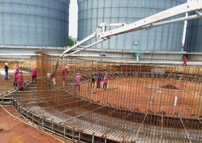 Fornecimento de betão para bases de cilos de cereais, Bakresa Grain Milling, Nacala